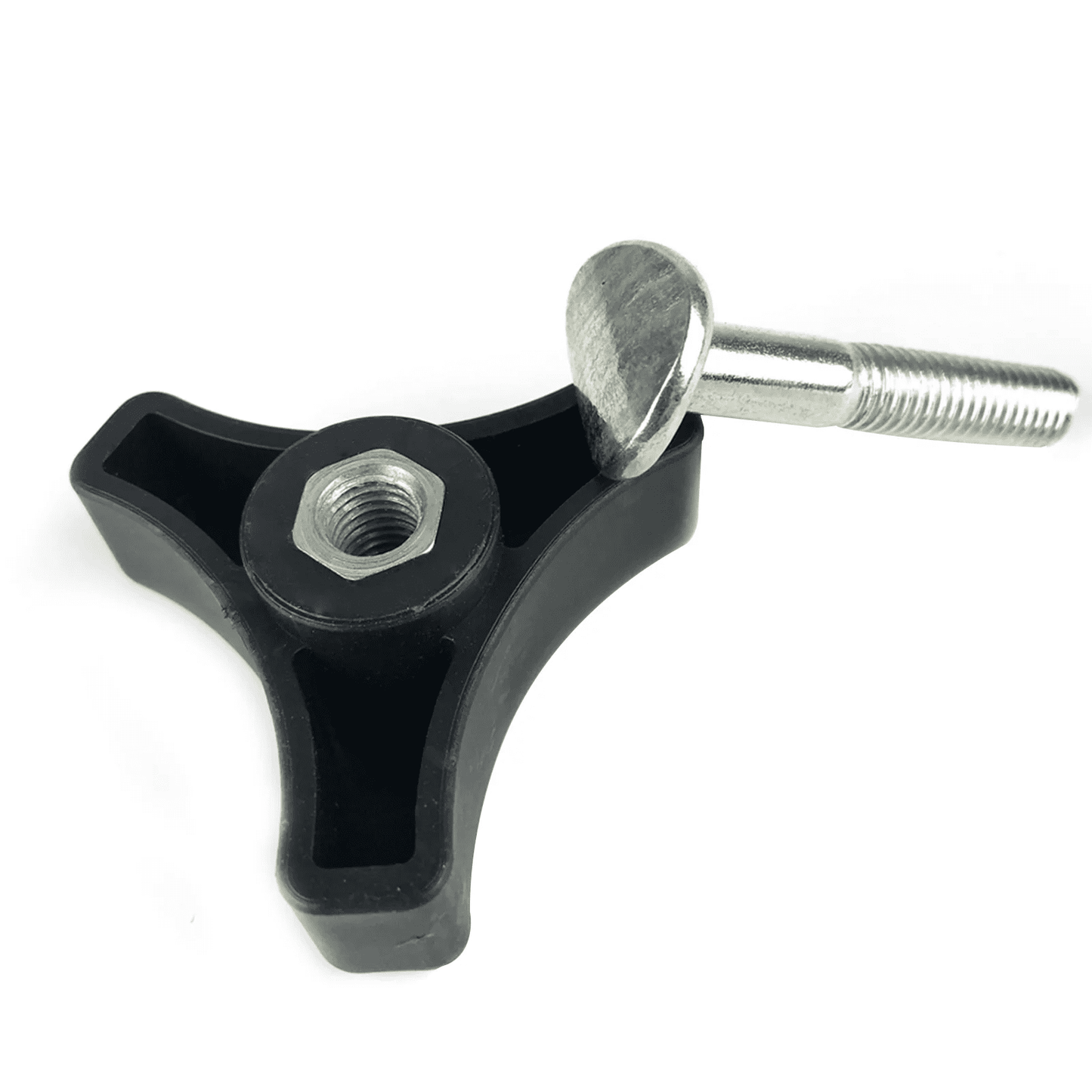 Lawn Mower Handle Knobs Nut Bolt, Heavy Duty Triangular Handle Fastening Screw, Replacement for Lawn Mower, 1 Set, 2.13x0.88" & 1.86x0.78 Multisize Black