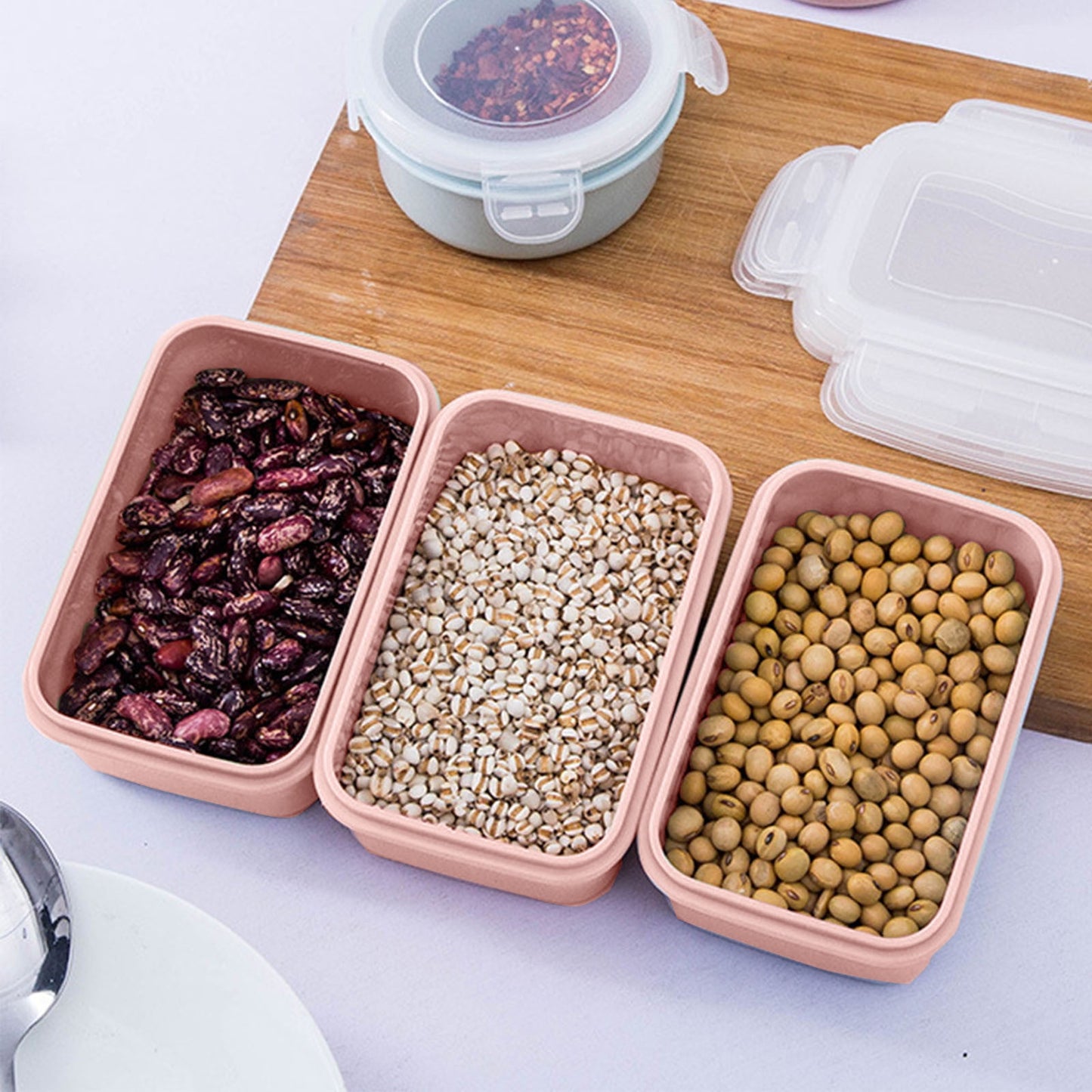 Plastic Meal Prep Containers with Lids, Food Storage Containers with Snap Locking Lids, Airtight Lunch Containers, Microwave, Oven, Freezer and Dishwasher (Red/1 Pcs) 5.5x3.7 5.5" x 3.7" Red