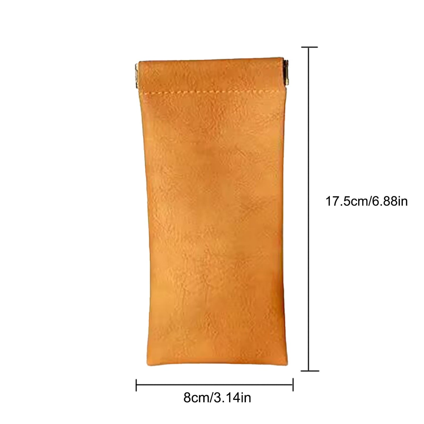 Glasses Case, Soft Eyeglass Case, Portable Squeeze Top Leather Glasses Case, Anti-Scratch Eyeglass Case For Women Men (Orange/1 Pcs) 3.14x6.88 3.14" x 6.88" Green/1 Pcs