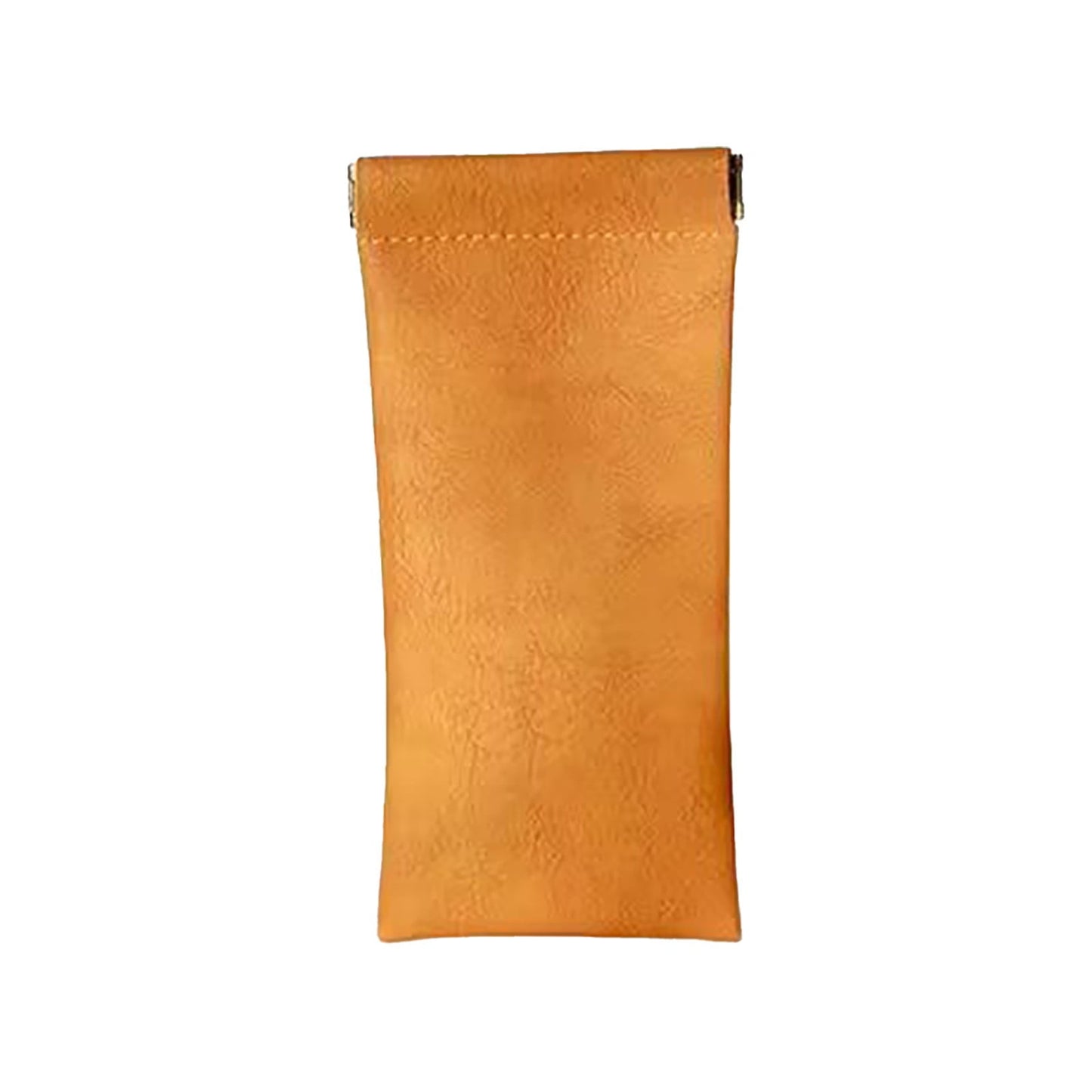 Glasses Case, Soft Eyeglass Case, Portable Squeeze Top Leather Glasses Case, Anti-Scratch Eyeglass Case For Women Men (Orange/1 Pcs) 3.14x6.88 3.14" x 6.88" Orange/1 Pcs