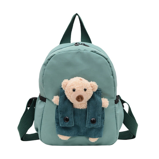 1 Pcs Travel Backpack,Cute Custom BookBag with Detachable Bear,Travel Backapck for Women/Men Casual Laptop Bookbag,Large Capacity Backpack for Birthday Gift,Christmas Gift,8.6x11 in(Green) Green