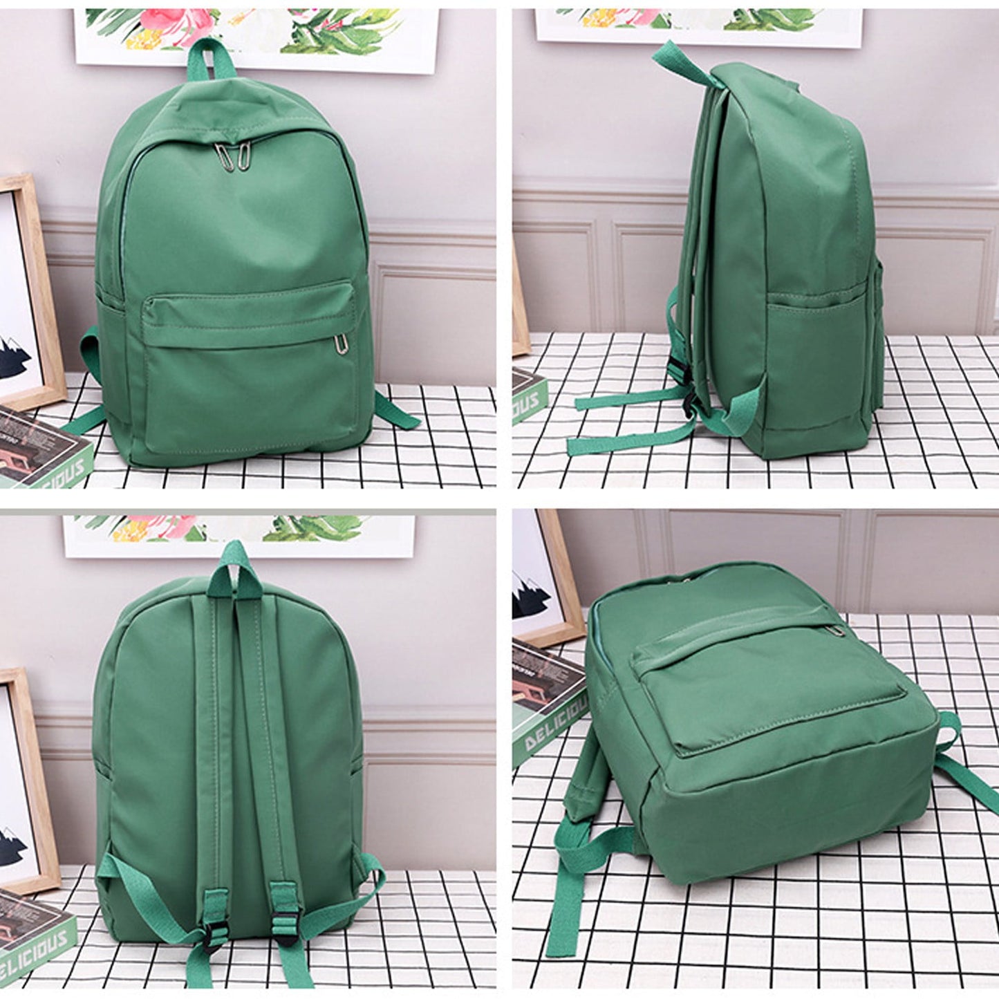 1 Pcs Travel Backpack,Cute Custom BookBag with Detachable Bear,Travel Backapck for Women/Men Casual Laptop Bookbag,Large Capacity Backpack for Birthday Gift,Christmas Gift,8.6x11 in(Green) Z2-Green
