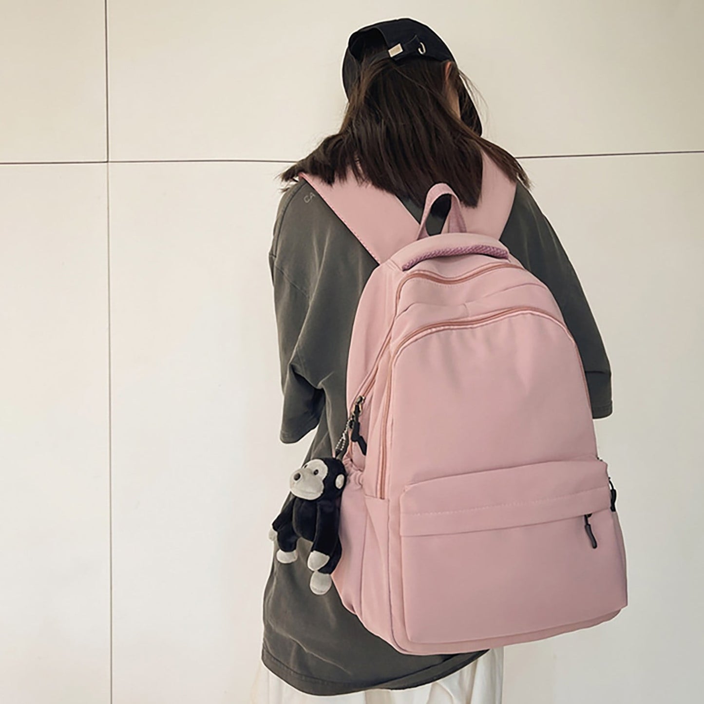 1 Pcs Travel Backpack,Cute Custom BookBag with Detachable Bear,Travel Backapck for Women/Men Casual Laptop Bookbag,Large Capacity Backpack for Birthday Gift,Christmas Gift,8.6x11 in(Green) Z3-Pink
