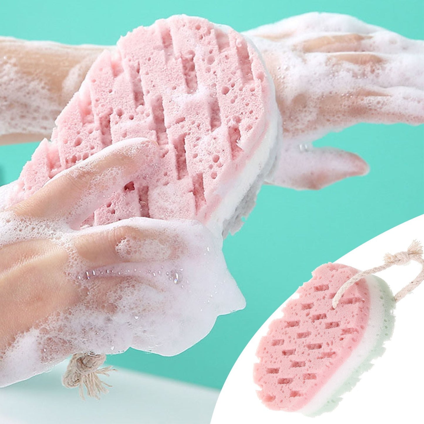 Cleansing loofah Bath Sponge, Magic Exfoliating Bath Sponge, Shower deep exfoliating Sponge, Rich Foam Bath Sponge, 3-Pack Large Size, 5.9x3.54x1.96 5.9" x 3.54" x 1.96" Pink