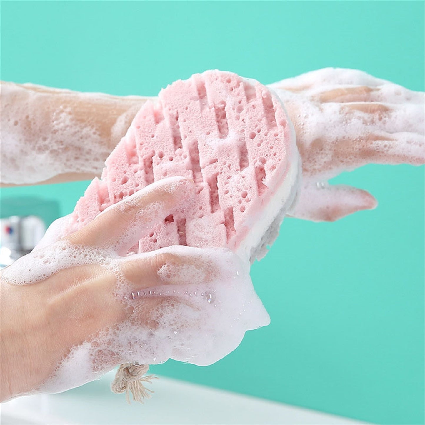 Cleansing loofah Bath Sponge, Magic Exfoliating Bath Sponge, Shower deep exfoliating Sponge, Rich Foam Bath Sponge, 3-Pack Large Size, 5.9x3.54x1.96 5.9" x 3.54" x 1.96" Pink