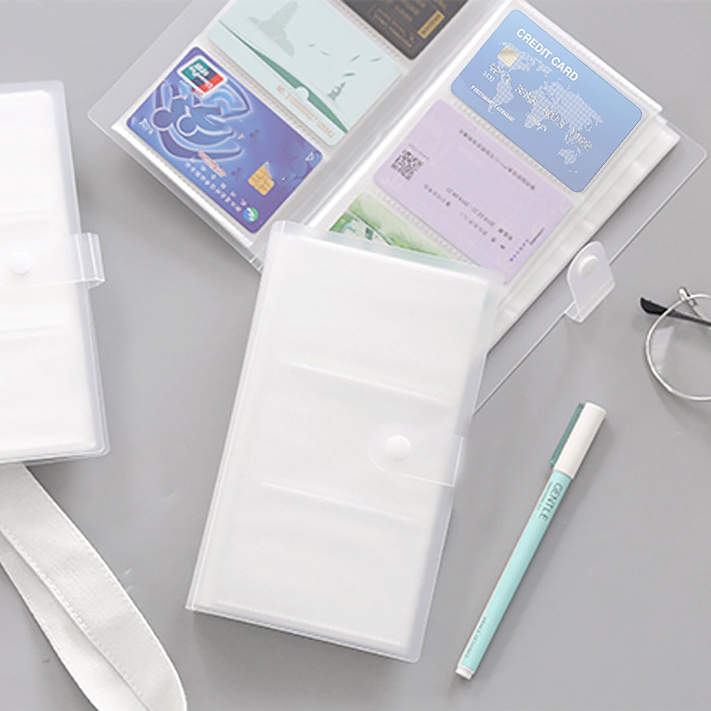 1 Pcs PP Professional Business Card Holder Organizer Book,Portable Business Card Binder- 120 Card Capacity Premium PP Folder with hard Cover, Name Card Credit Cards Binder for Men/Women(cat) Clear