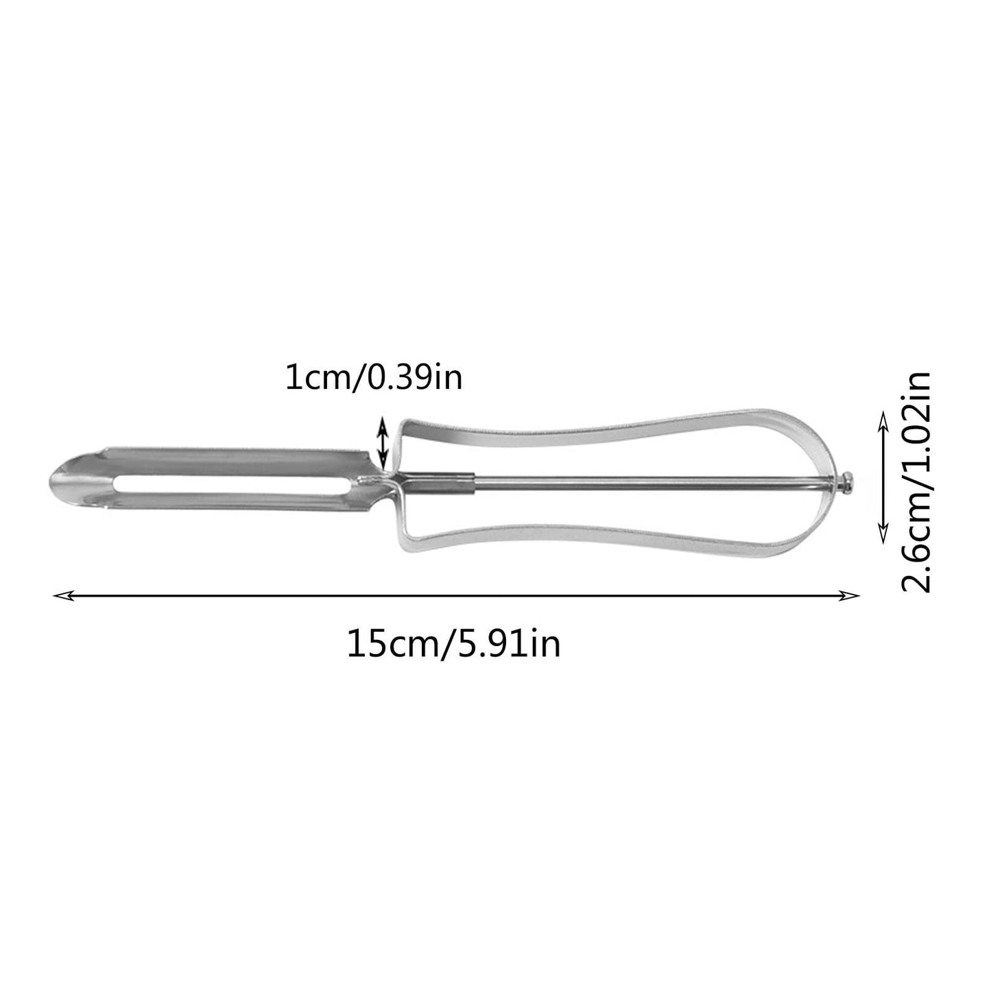 Professional Stainless Steel Peeler, Swivel Blade, Ergonomic Handle, Potato Eye Remover, Commercial Grade Vegetable Peeler for Potatoes, Carrots, Apples, Dishwasher Safe, 1.02x5.91 1.02" x 5.91" Silver