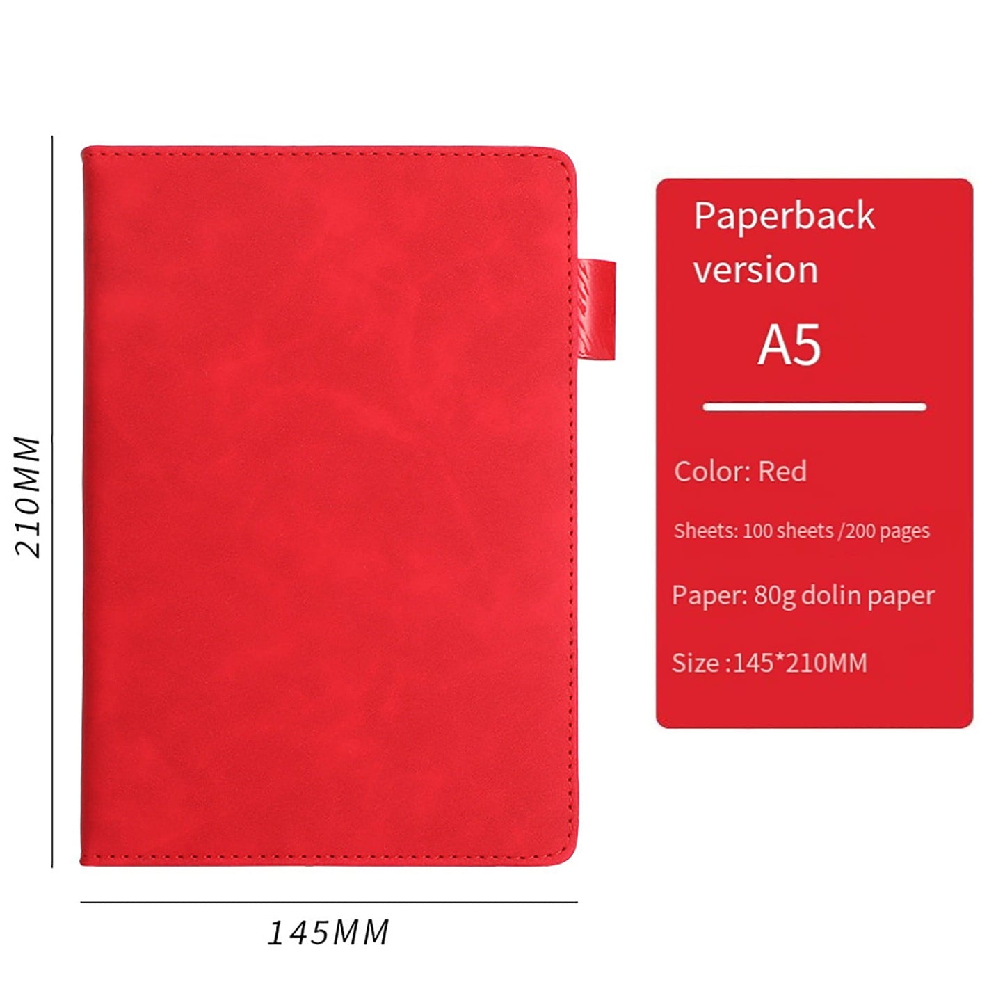 Journal Book Notebook,5.71x8.27",100 Sheets,200 Pages Blank Journal Notebook Thick Sketch Book Hardcover Leather Unlined Journaling Composition Book,Journaling Business Notebook Pink