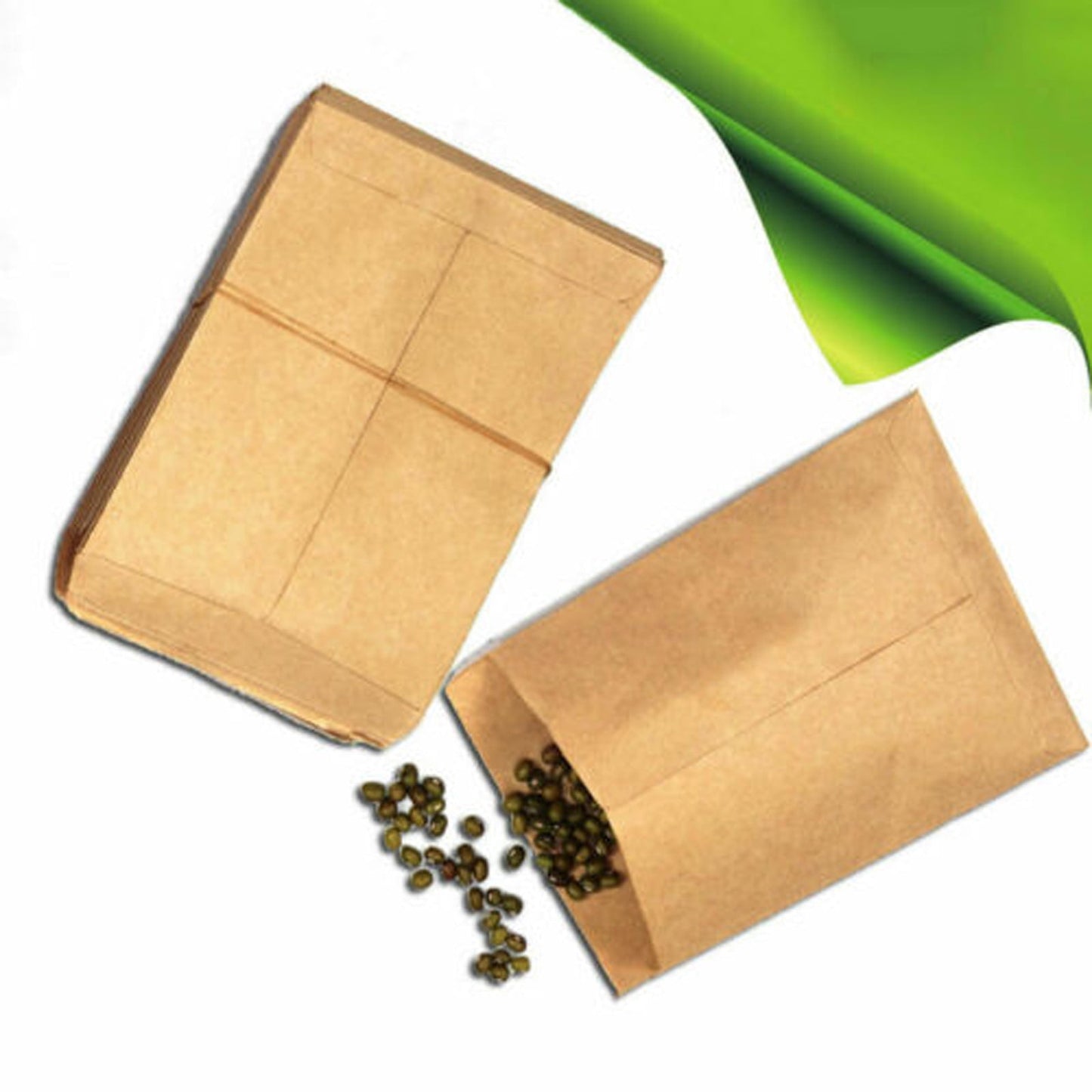 100 Pieces Seed Saving Envelopes Packets Resealable Self Adhesive Paper Envelopes,Kraft Paper Bags,Greaseproof Envelopes,for Flower Vegetable Seeds Storage,Snack, Cookie,Popcorn(Yellow) Yellow