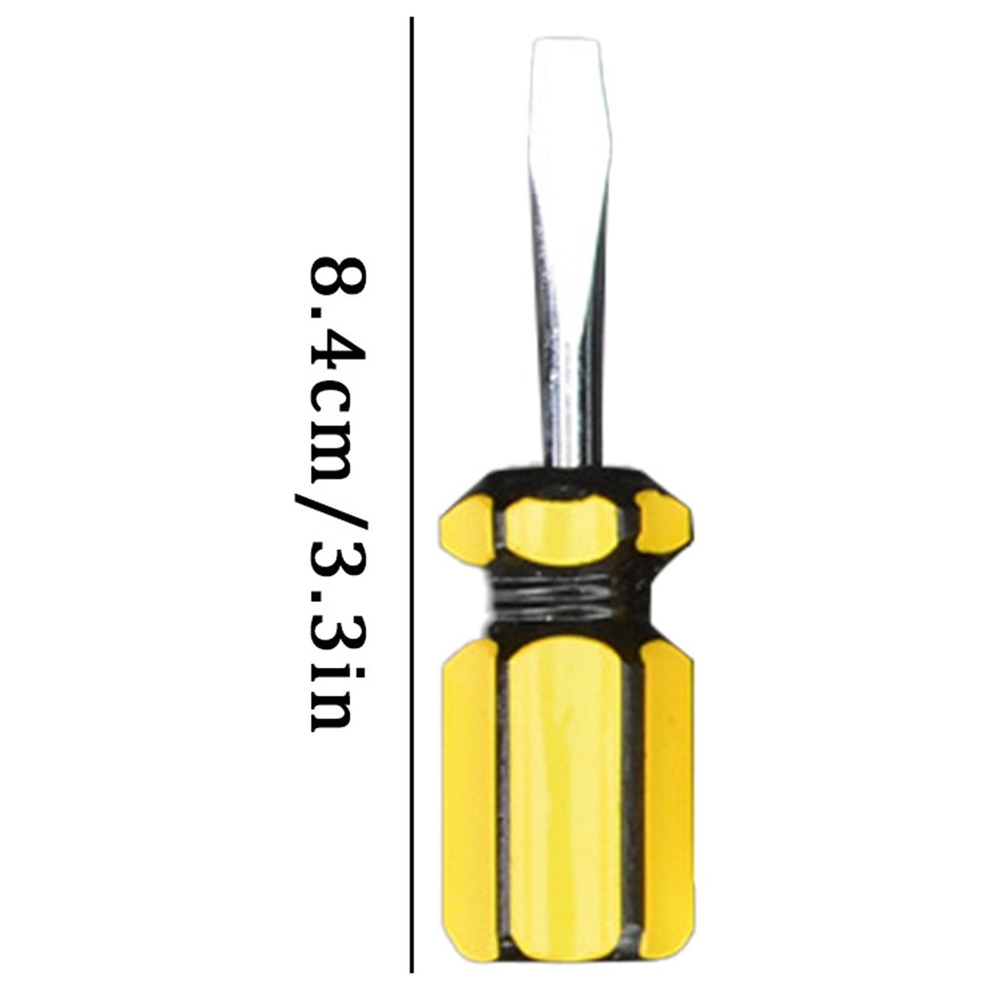 Metric Steel Flathead Screwdriver with PVC Handle,Single-Use Hardware Tool,3.3" Durable Flat-Tip Screwdriver for Tightening Loosening Flathead Screws,Workshop Garage Hardware Tools Cross