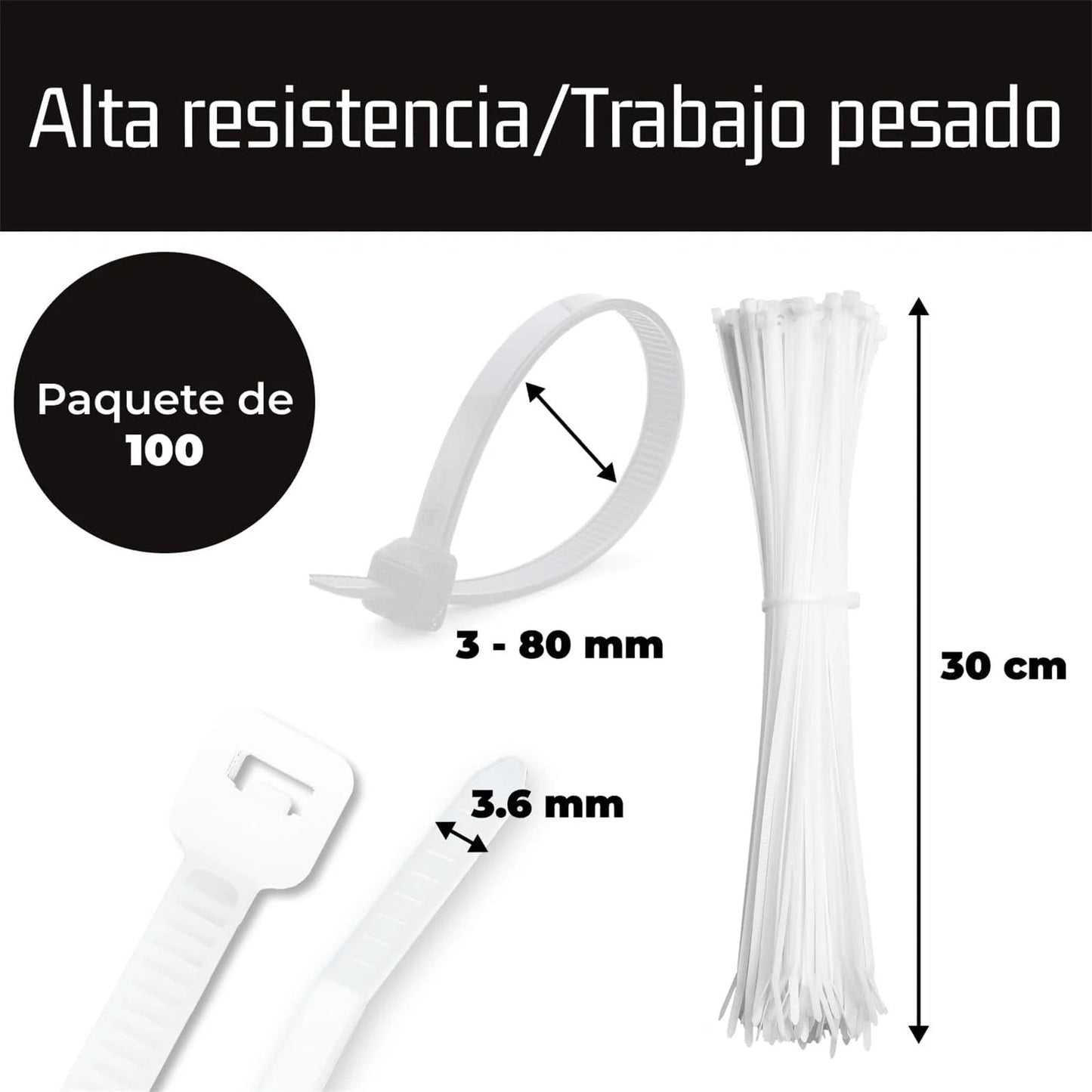 Cable Zip Ties,100 Pack White One Sizes 12 Inch Length,Nylon Universal Cable Tie,Multi-Purpose Self-Locking Nylon Cable Cord Management ,Heavy Duty Durable Adjustable Plastic Wire Ties for Home White