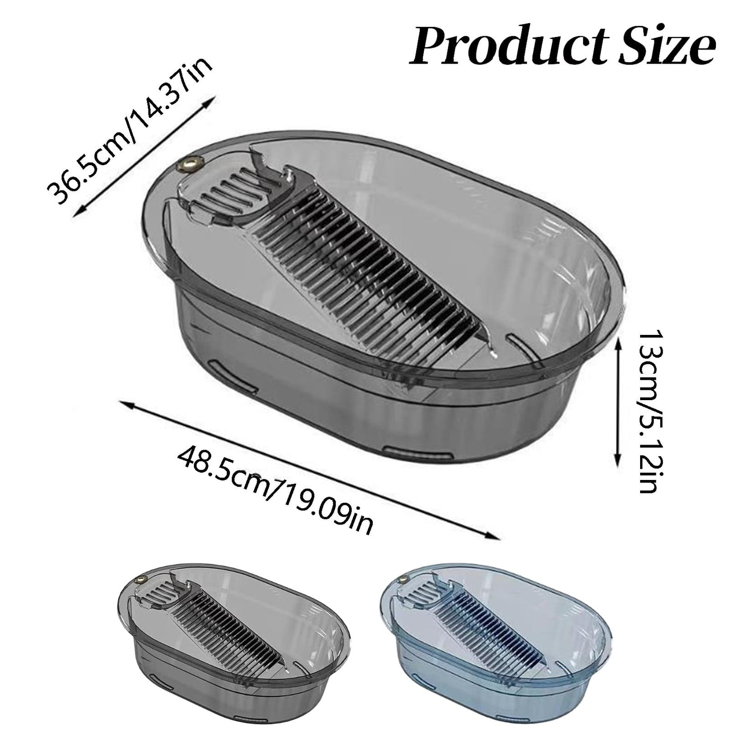 Portable Washboard, All-in-One Laundry Basin Set, Heavy-Duty Wash Board for Hand Washing Clothes, Built-in Scrub Surface, Drain Plug for Camping, RV, Emergency Use, Grey, 19.09x14.37x5.12 19.09x14.37x5.12 Gray