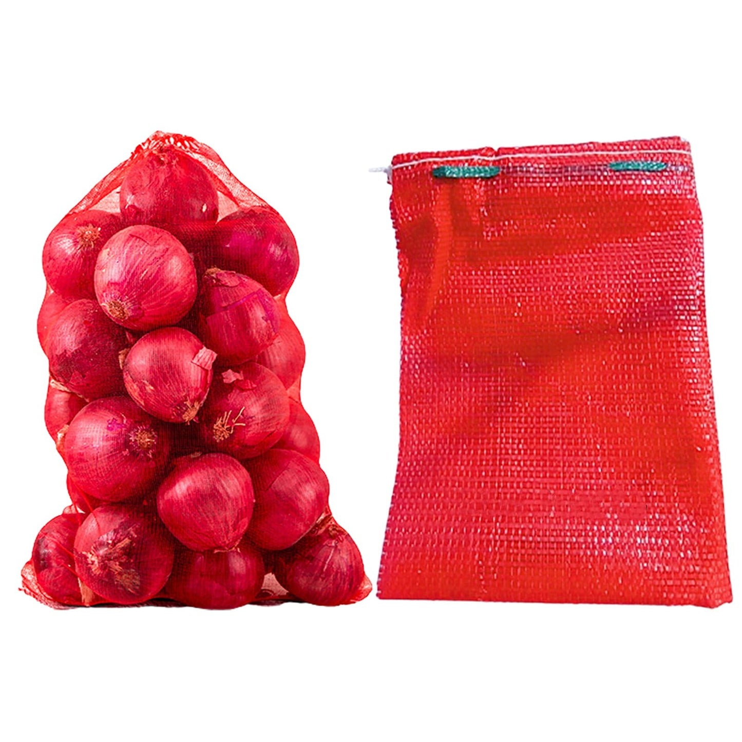 Mesh Produce Bags, 10 lbs Reusable Onion Sacks Vegetable Storage Bags Washable Net Bag, 10.63” x 18.5” for Onion Potato Firewood Crawfish, 1 Pcs 10.63" x 18.5" Red