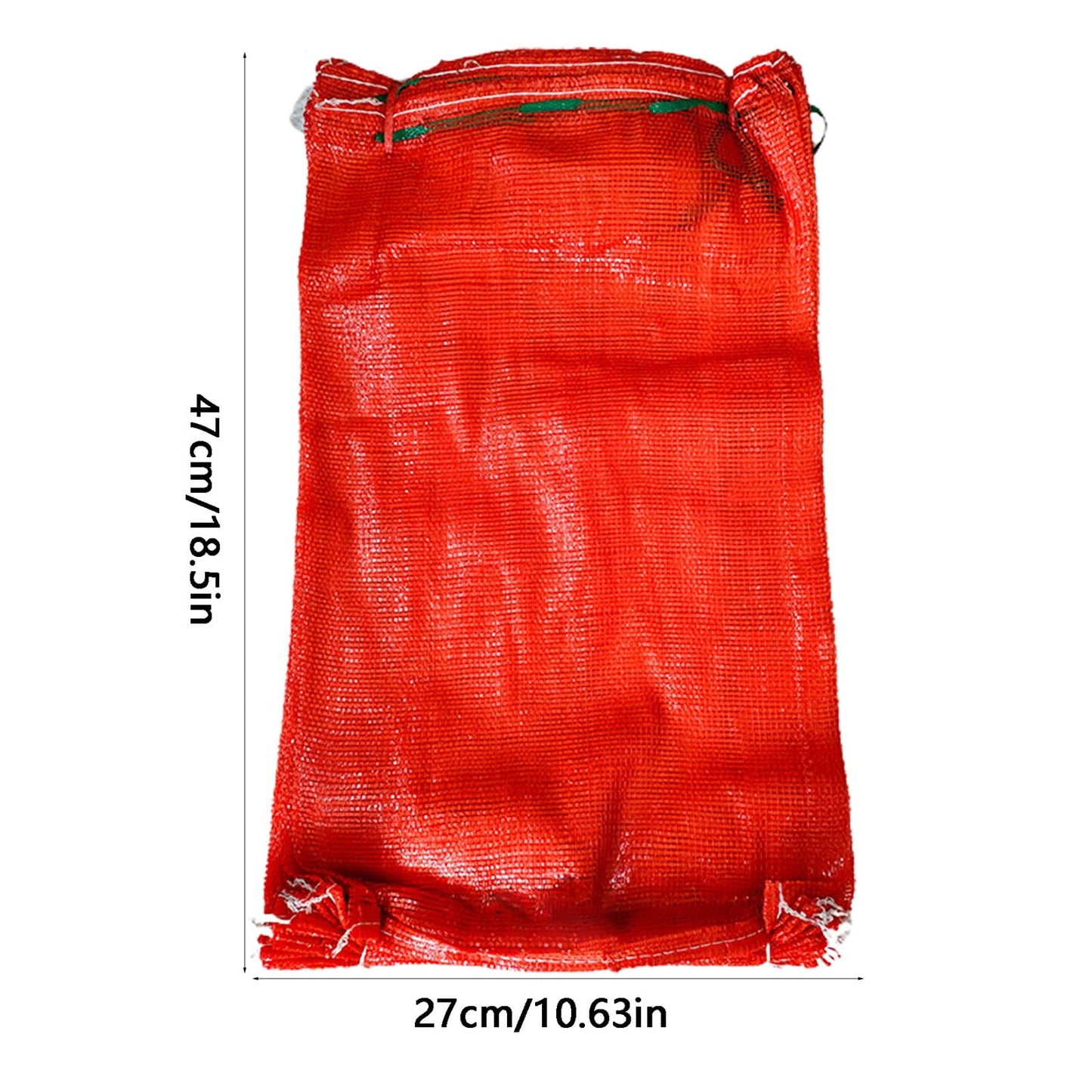 Mesh Produce Bags, 10 lbs Reusable Onion Sacks Vegetable Storage Bags Washable Net Bag, 10.63” x 18.5” for Onion Potato Firewood Crawfish, 1 Pcs 10.63" x 18.5" Red
