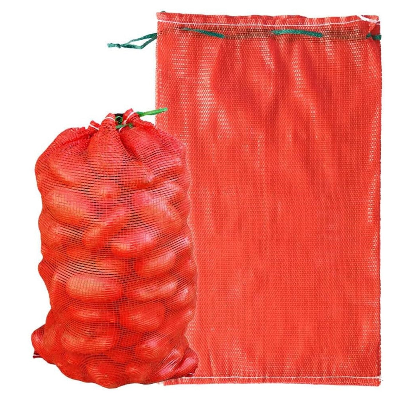 Mesh Produce Bags, 10 lbs Reusable Onion Sacks Vegetable Storage Bags Washable Net Bag, 10.63” x 18.5” for Onion Potato Firewood Crawfish, 1 Pcs 10.63" x 18.5" Red