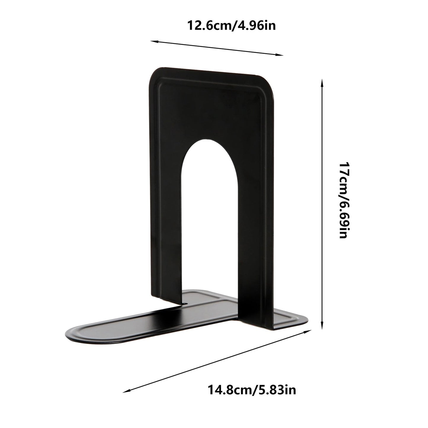 Non-Slip Bookends, Acrylic Book Ends for Shelves Clear Decorative Bookends Non-Skid Heavy Duty Bookend Book Holders/Stoppers (2 Pair/4 Pieces) 5x5x7.3 5.83x4.96x6.69" Black
