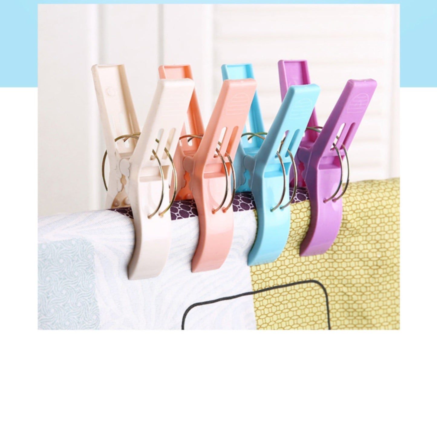 Beach Towel Clips, Colour Beach Clips, Towel Clips for Beach Chairs Cruise, Heavy Duty Clothes Pins-Keep Your Towel from Blowing Away, Beach Accessories for Vacation, Set of 4, 3.34x4.72 3.34" x 4.72" multicolor1*4