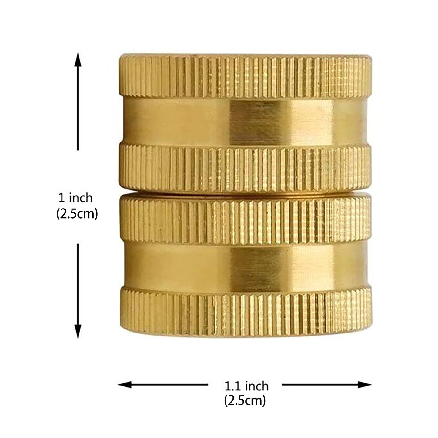 3/4" Garden Hose Connector, Heavy Duty Garden Hose Adapter with Dual Swivel for Male Hose to Male Hose, Double Female, 2 Pack, 1.1x1.0 1.1" x 1.0" Gold