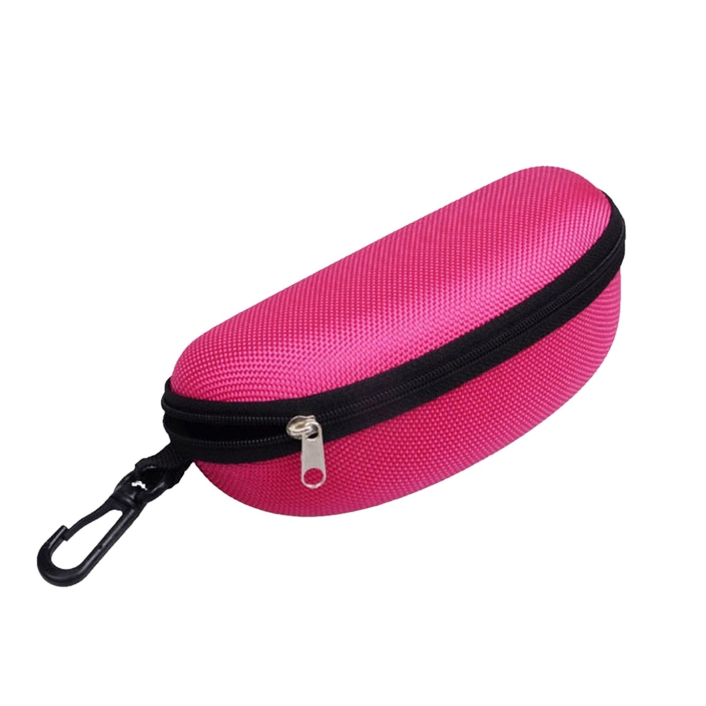1 Pack Sunglasses Case,Glasses Case with Carabiner Travel Zipper,Hard EVA Shell Shockproof Sport Glasses Case,Portable Zipper Protect Case with Clip,Fit for All Glasses, Safety Goggles(Hot Pink) Hot Pink