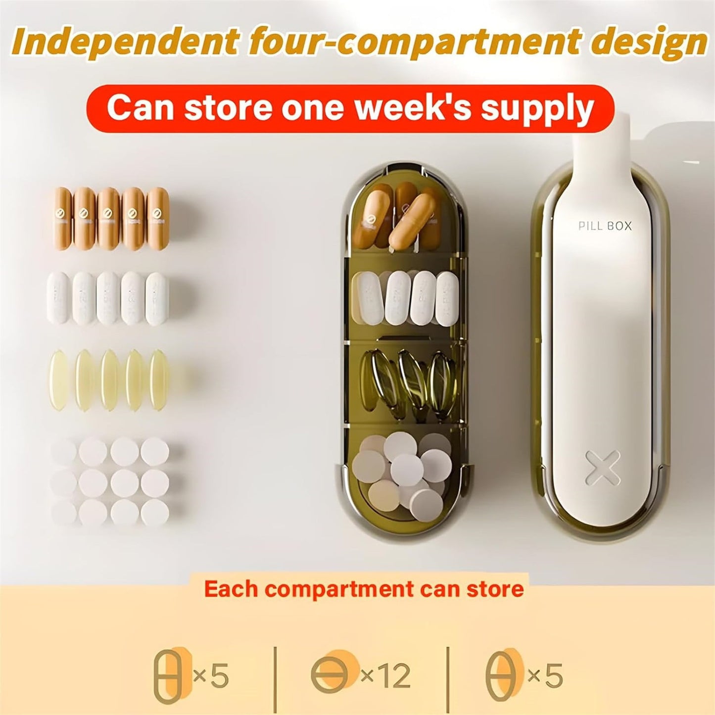 3-in-1 Pill Crusher and Pill Cutter with Storage Compartment for Tablets, Pill Grinder Fine Powder, Pill Cutter Splitter for Small or Large Pills, 1.57x2.36 4.72" x 1.37" x 0.78" Blue