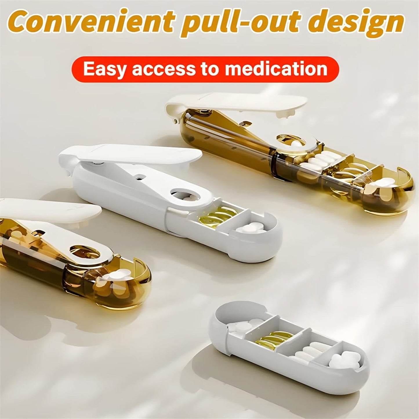 3-in-1 Pill Crusher and Pill Cutter with Storage Compartment for Tablets, Pill Grinder Fine Powder, Pill Cutter Splitter for Small or Large Pills, 1.57x2.36 4.72" x 1.37" x 0.78" Blue