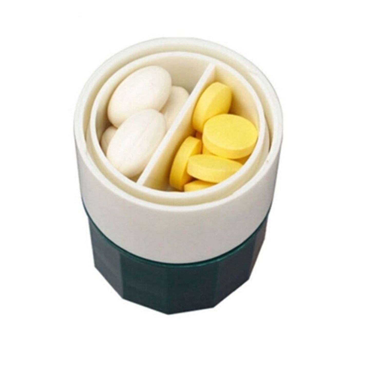 3-in-1 Pill Crusher and Pill Cutter with Storage Compartment for Tablets, Pill Grinder Fine Powder, Pill Cutter Splitter for Small or Large Pills, 1.57x2.36 1.57" x 2.36" Green