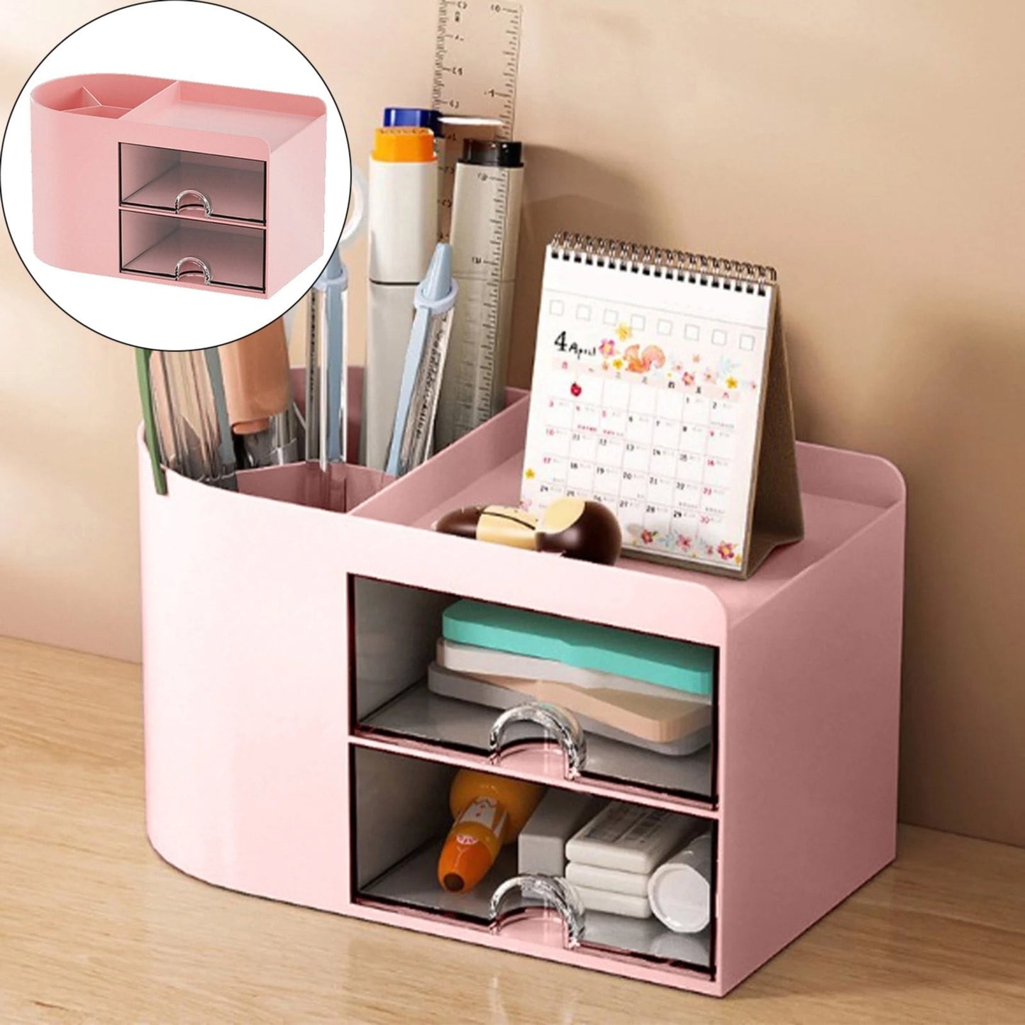 Rectangular Empty torage Box, Plastic Pencil Case, Clear Storage Container for Pencil,Crayon,Sticker,Cosmetics, 1 Pcs, 5.24x2.44x0.98 9.02" x 2.99" x 2.09" Pink