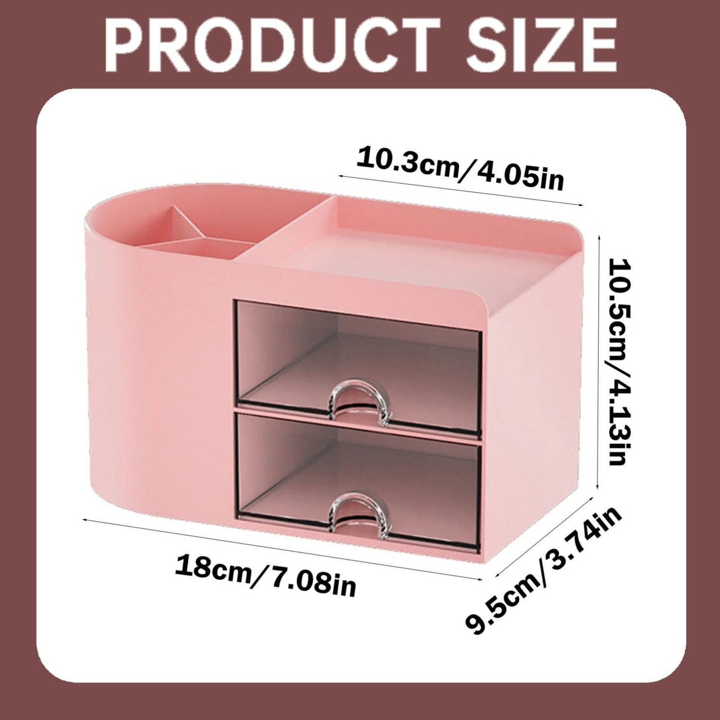 Rectangular Empty torage Box, Plastic Pencil Case, Clear Storage Container for Pencil,Crayon,Sticker,Cosmetics, 1 Pcs, 5.24x2.44x0.98 9.02" x 2.99" x 2.09" Pink