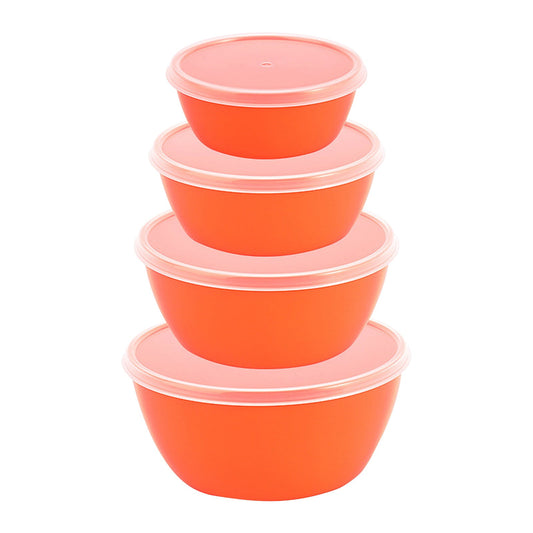 Set of 7 Small Durable 2oz Freezer Containers with Screw Lids - Multicolor, Stackable, Dishwasher Safe Plastic Jars for Food Storage, Suitable for Snacks & Condiments(Orange,1.8x1.6x1.4") Z-Orange