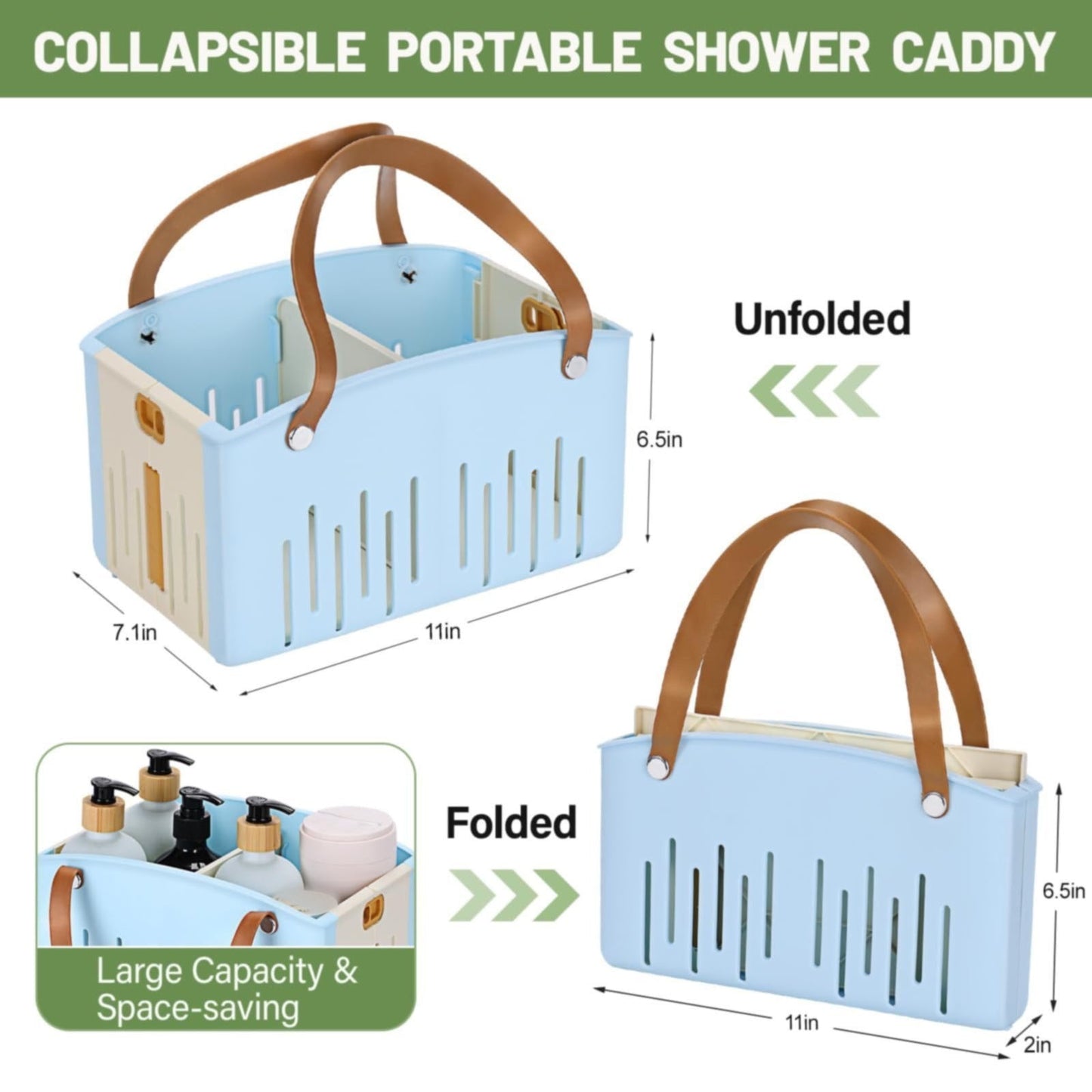 Cotton Woven Basket with PU Leather Handle, Clothes Toys Candy Gifts Cotton Rope Organizer, Living Room Basket Bathroom Shower Storage Laundry Basket, Dog Cat Bed, Fall Basket, 11.02x8.66x4.33 11.02" x 7.09" x 6.5" Blue