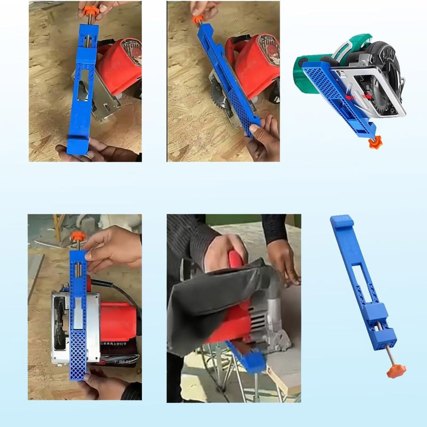 Adjustable Cutting Machine Base Guide, Electric Circular Saw Milling Positioning Clamp, Precision Wood Cutting Guide Cutting Machine Base Guide for Cutting and Milling Tasks, 1.57x11.61 1.57" x 11.61" Blue