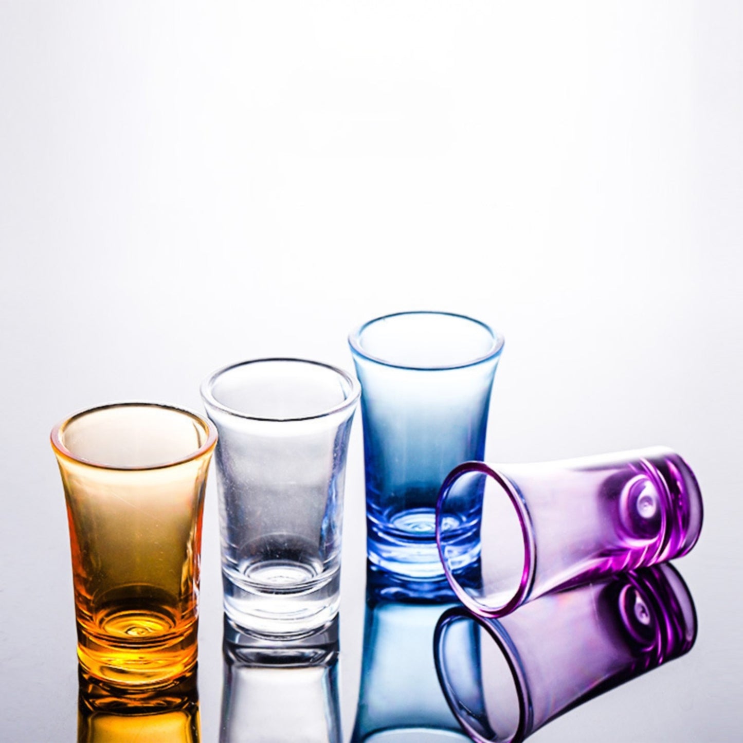 1 Pack Heavy Base Multicolor Shot Glasses Set, 1.2 oz Colorful Shot Bulk, Clear Shot Glass, Tequila Cups Small Glass, Shot Glasses for Whiskey, Tequila, Vodka, Spirits & Liquors(Blue,1.7x1.7x2.6") Blue