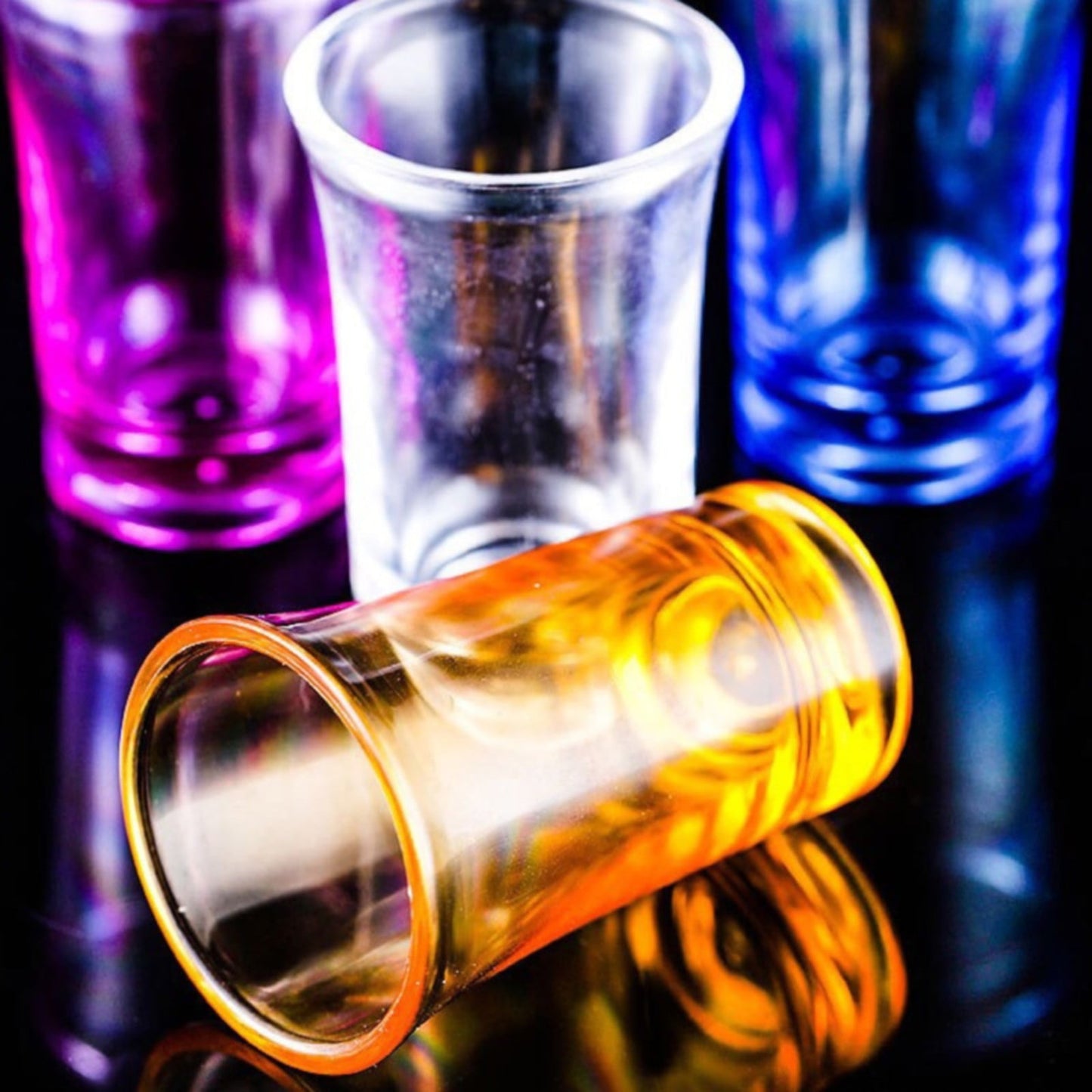 1 Pack Heavy Base Multicolor Shot Glasses Set, 1.2 oz Colorful Shot Bulk, Clear Shot Glass, Tequila Cups Small Glass, Shot Glasses for Whiskey, Tequila, Vodka, Spirits & Liquors(Blue,1.7x1.7x2.6") Yellow