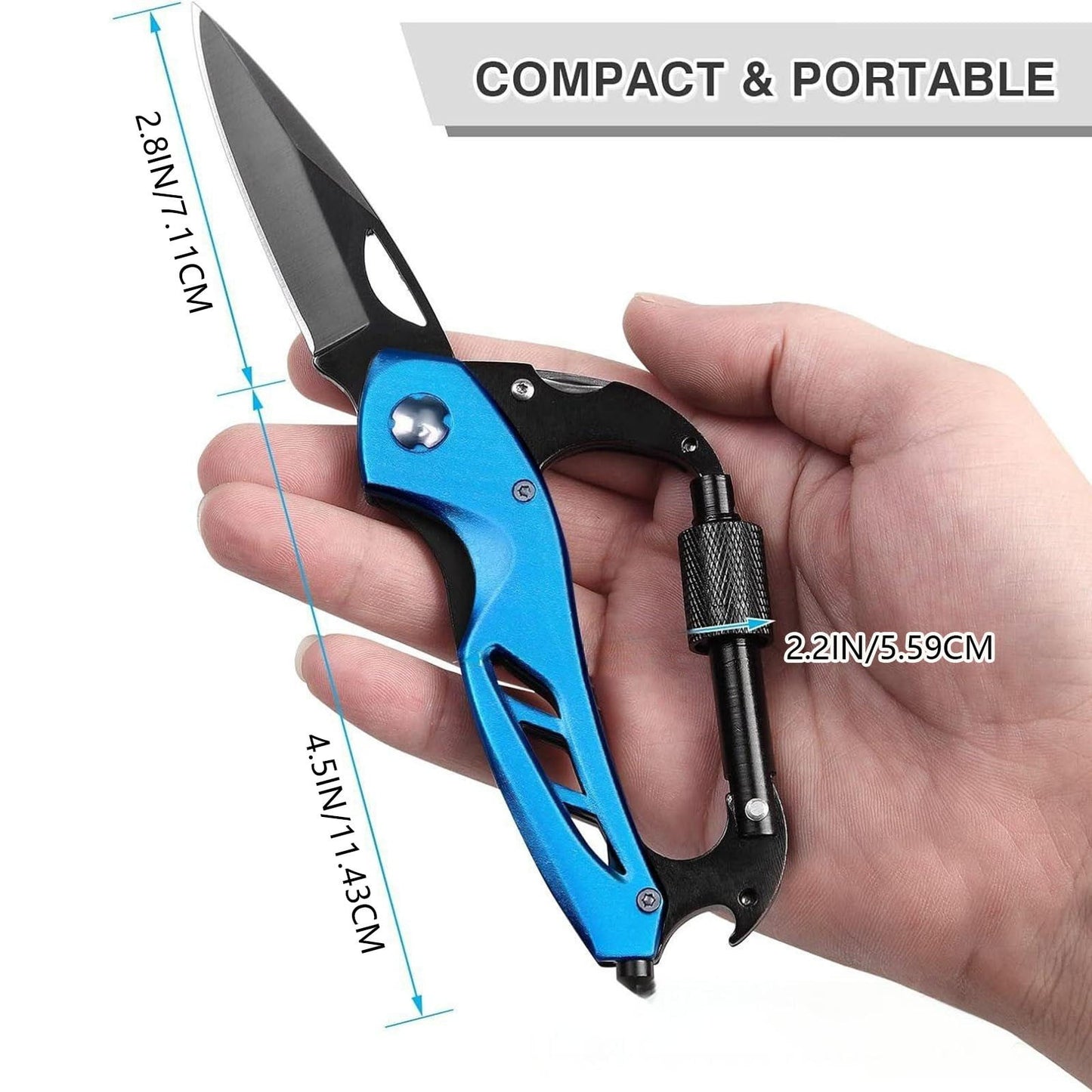 Portable 2-in-1 Multifunctional Folding Pocket Knife,All-in-One Outdoor Portable Multifunctional Red Folding Pocket Tool Multiple Functions Tool with Bottle Opener, Window Breaker Screwdriver Red