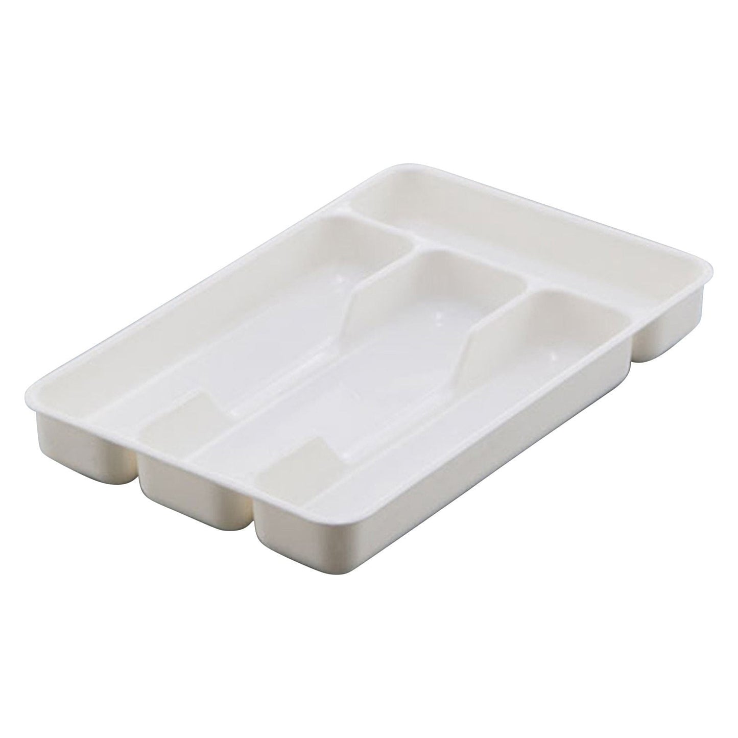 Small Silverware Tray, Heavy Duty Plastic Cutlery Tray, Durable Small Silverware Organizer, Keeps forks and spoons perfectly stacked, 1 Pack, 10.7x6.9 10.7" x 6.9" White