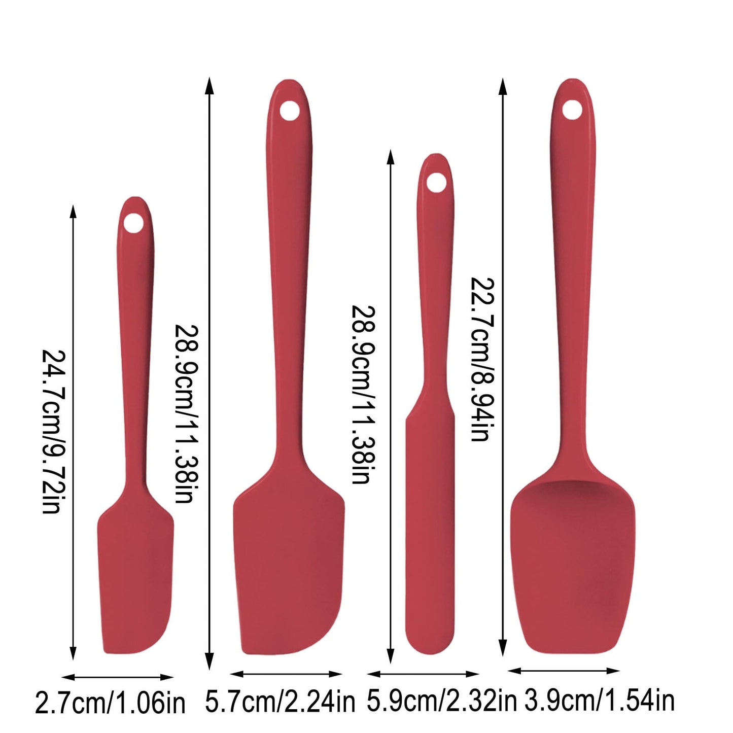 Silicone Spatula Set of 4,Heat-Resistant Up to 450°F for Baking and Cooking,Food-Grade Flexible Design with Ergonomic Handles,Prevents Scratches on Cookware,Ideal for Cake Decorating and Sauces. D