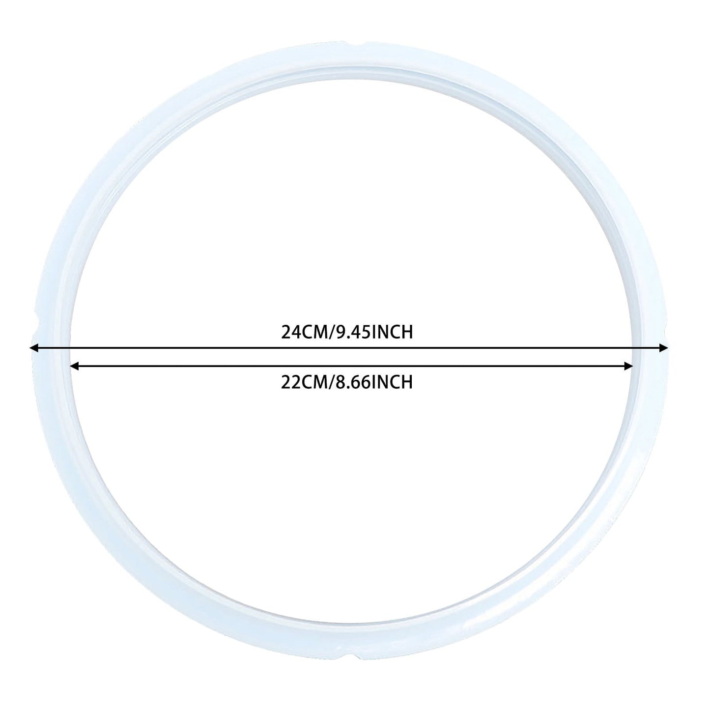 Silicone Sealing Rings for Pressure Cooker, Premium Pressure Pot Sealing Ring, 6 Quart Pressure Cookers, Replacement Silicone Gasket Seal Rings, 1 Pcs, 9.45 Inches 9.45" White