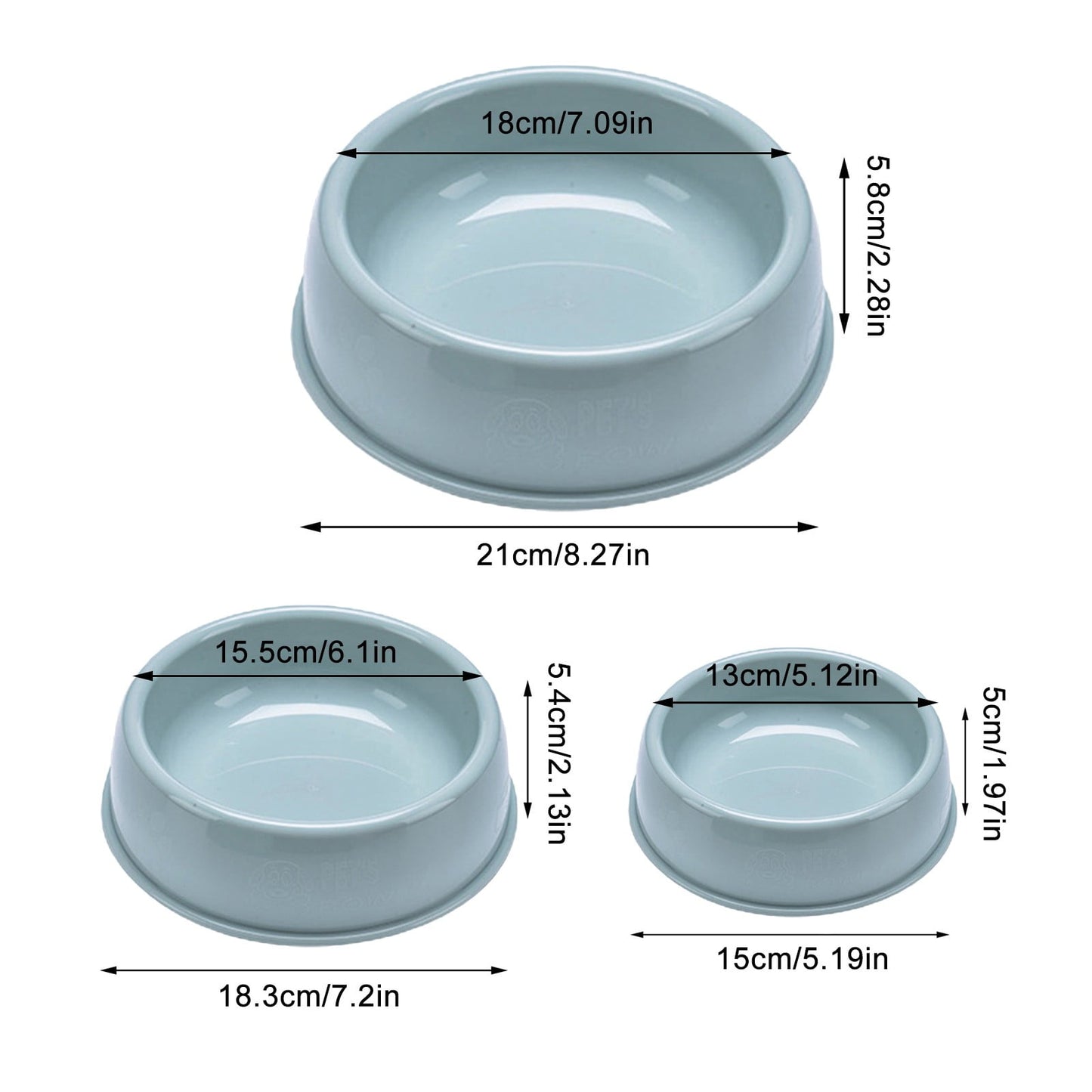 Plastic Dog Bowl,Non Slip Candy Color Plastic Pet Food Bowl,Shallow Cat Food Dish ,Reusable Pet Food And Water Bowl,Puppy Cat Animal Feeding Bowls ,Pet Food Container Storage Easy To Clean,Pink 5.19" x 1.97" x 5.12" Green