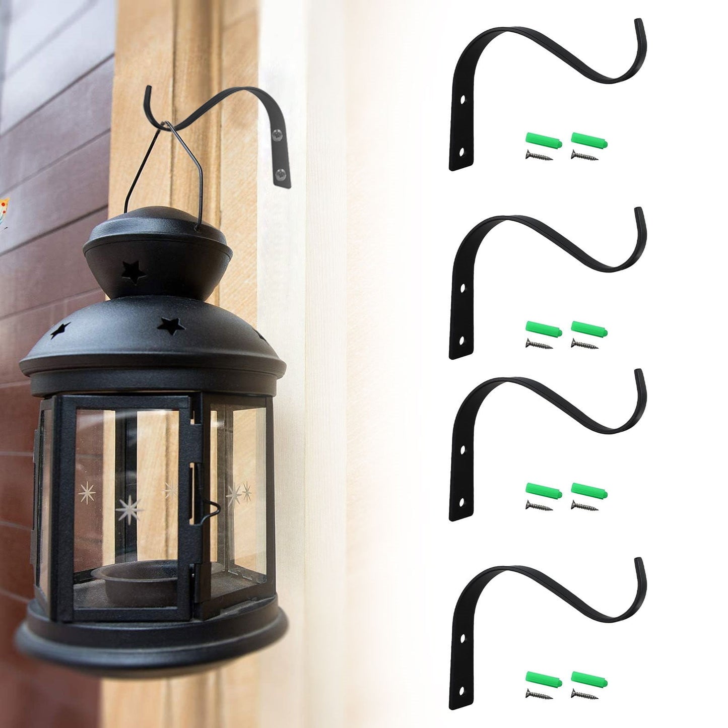 Outdoor Plant Hangers for Hanging Baskets, Heavy Duty Metal Plant Brackets for Hanging Plants Outside, Metal Plant Hooks Plant Wall Hooks for Hanging Lantern, Bird Feeder, 1 Pcs, 4.5x3.54 4.5" x 3.54" White*1