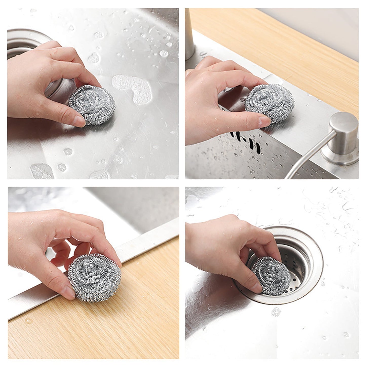 Stainless Steel Scrubbers,Stainless Steel Scourers Sponges ,Stainless Steel Scrubbing Pads,Metal Scouring Pads,Steel Wool Scrubbers For Stoves, Pots, Cooker Hoods, That Are Difficult To Clean,4pcs 5pcs