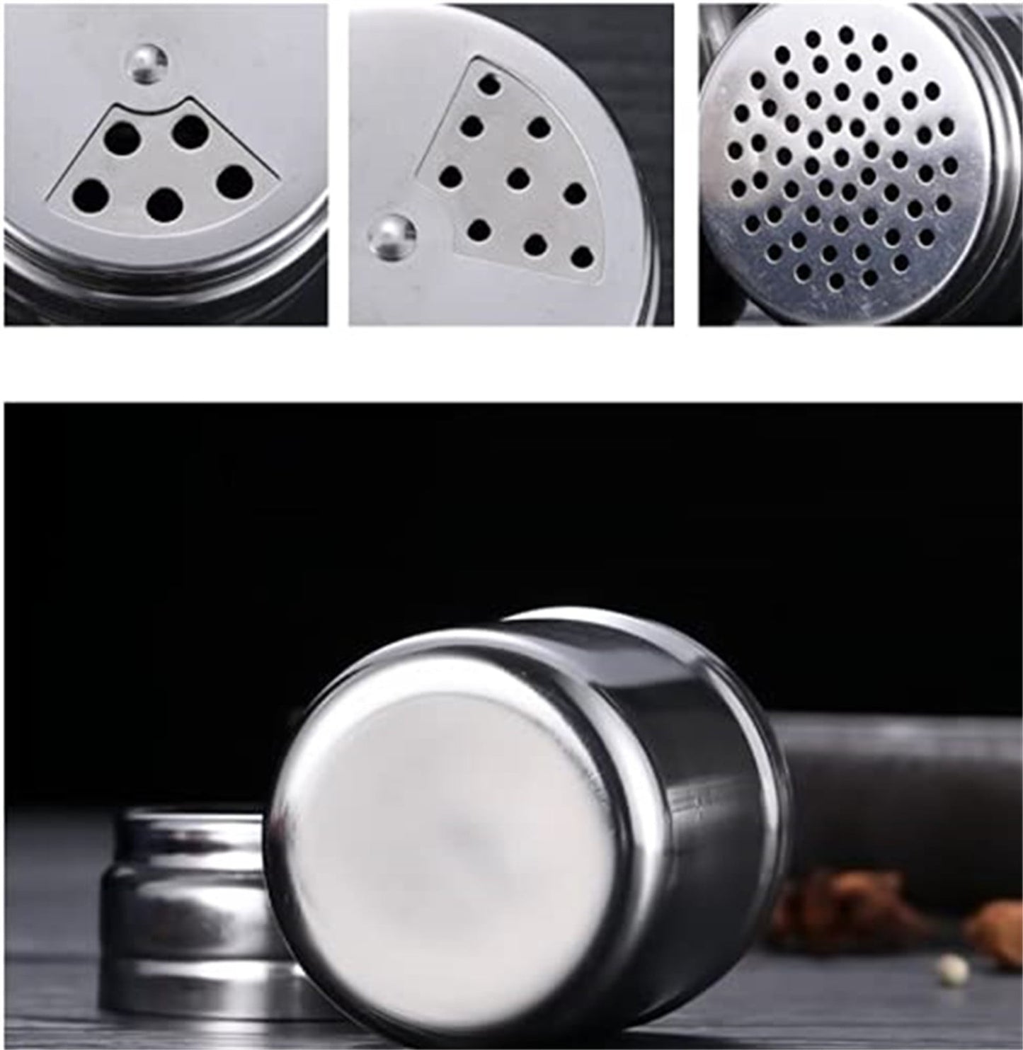 Stainless Steel Spice Shakers, Heavy Duty Salt Sugar Spice Pepper Shaker, Seasoning Cans For Kitchen Cooking and Outdoor Barbecue, 1 Pcs, 3.14x2.28 3.14" x 2.28" Silver1