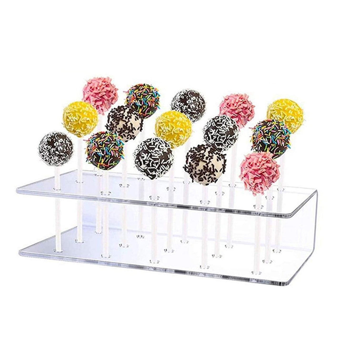 Cake Pop Stand 15 Holes Lollipop Display Stand, Acrylic Clear Cake Pop Holder Lollipop Display for Dessert Table Weddings Birthday Party Halloween Candy Decorative, 6.2x3.5x1.5 6.2" x 3.5" x 1.5" Clear