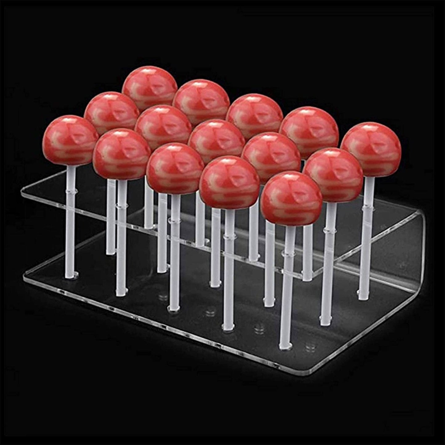 Cake Pop Stand 15 Holes Lollipop Display Stand, Acrylic Clear Cake Pop Holder Lollipop Display for Dessert Table Weddings Birthday Party Halloween Candy Decorative, 6.2x3.5x1.5 6.2" x 3.5" x 1.5" Clear
