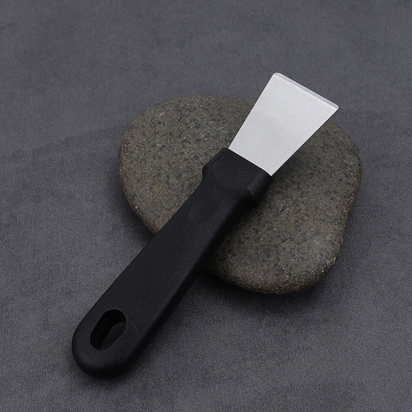 Stainless Steel Scrapers, Multifunctional Scraper Cleaning Tool for Cookware, Stovetop, Adhesive, Oven Racks, Grout, Grill, Glass, Durable Scraper for Kitchen, Home, 1 Pcs, 5.12x1.26 5.12" x 1.26" Black