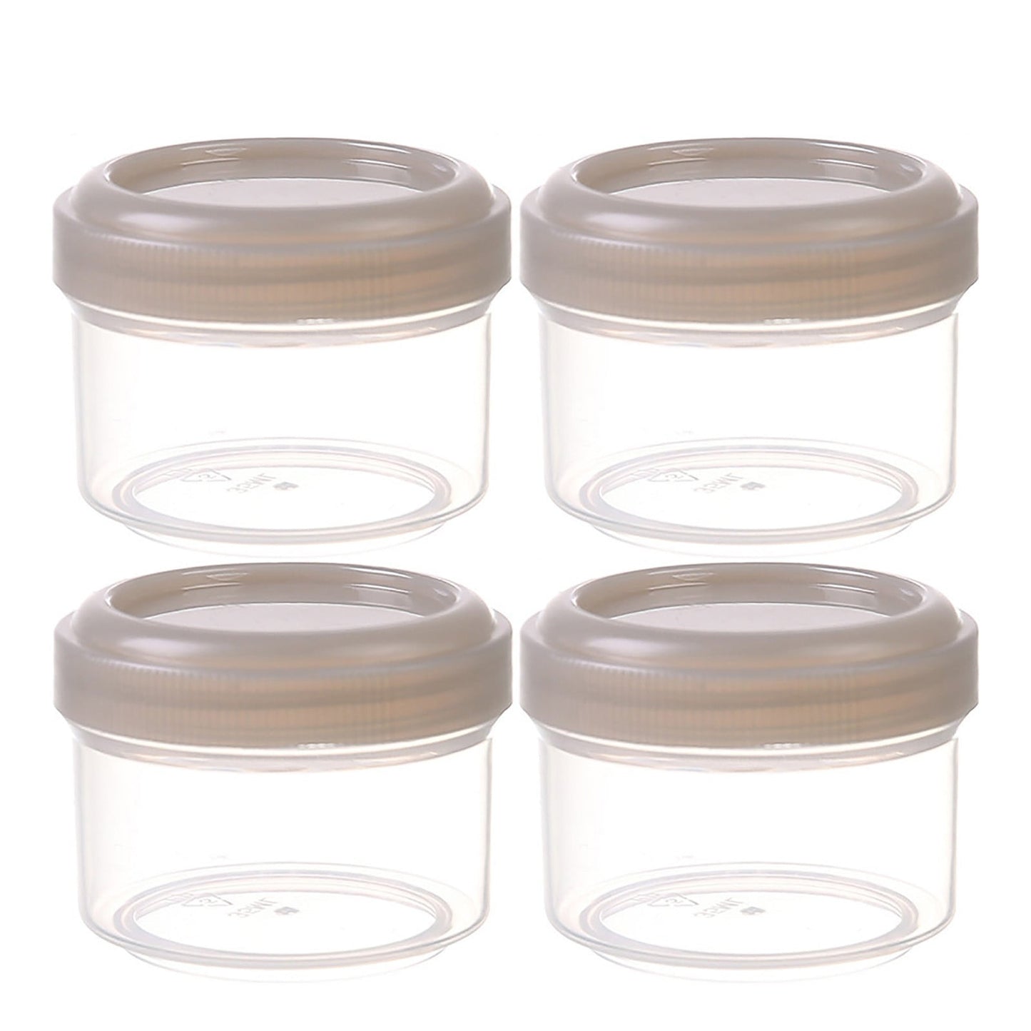 4Pcs Clear Plastic Jars With Lids,Small Plastic Storage Jars With Screw On Lids,Mini Wide-Mouth Refillable Storage Containers,Empty Round Containers For Candy,Beads,Lotion,Food Storage,Red Blue