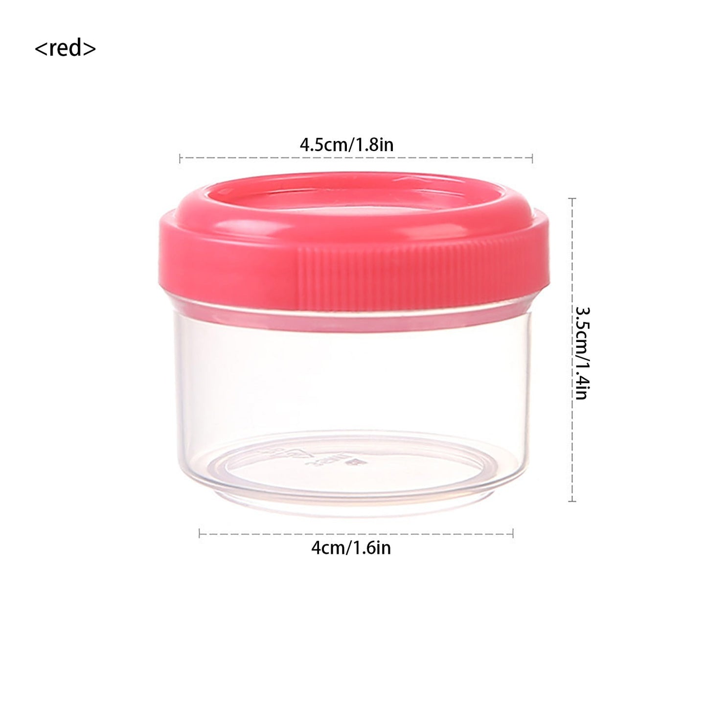 4Pcs Clear Plastic Jars With Lids,Small Plastic Storage Jars With Screw On Lids,Mini Wide-Mouth Refillable Storage Containers,Empty Round Containers For Candy,Beads,Lotion,Food Storage,Red Blue