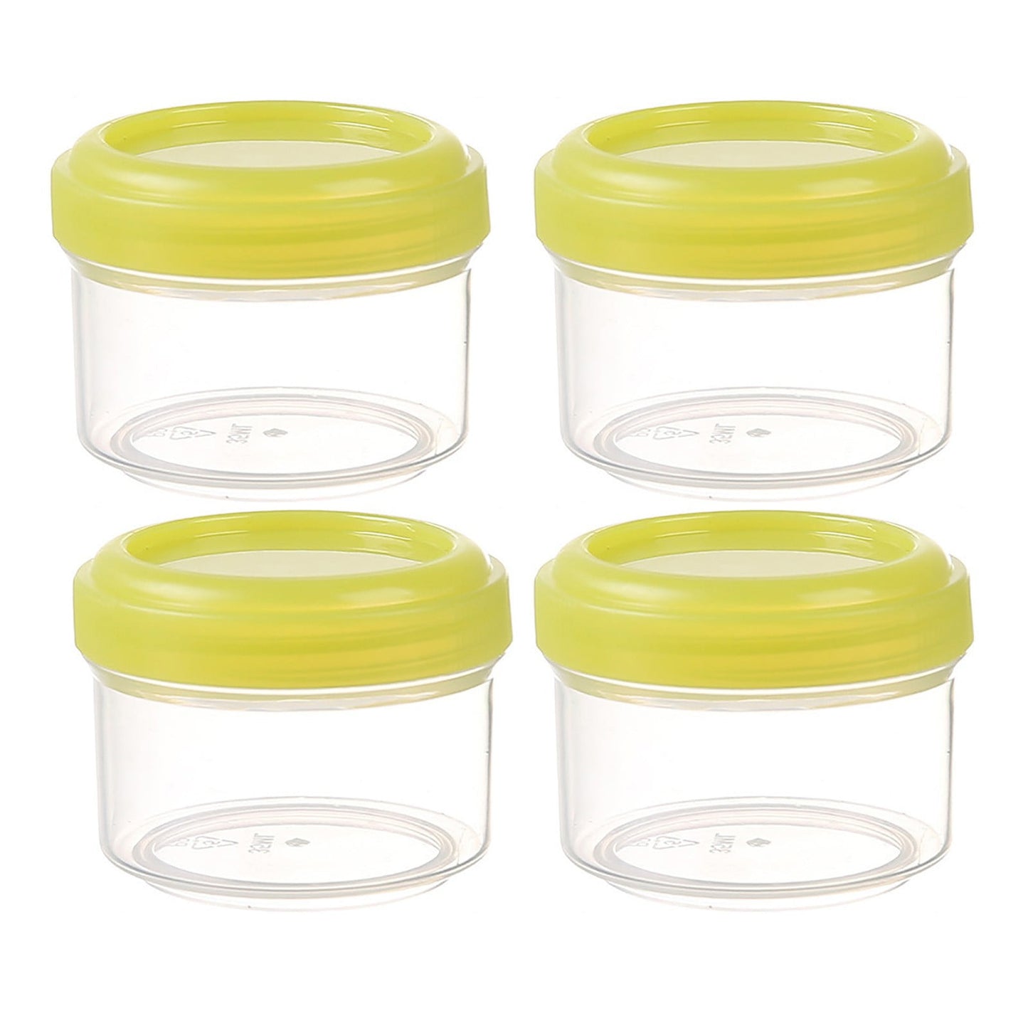 4Pcs Clear Plastic Jars With Lids,Small Plastic Storage Jars With Screw On Lids,Mini Wide-Mouth Refillable Storage Containers,Empty Round Containers For Candy,Beads,Lotion,Food Storage,Red Green