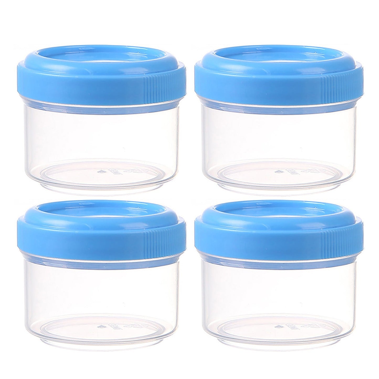 4Pcs Clear Plastic Jars With Lids,Small Plastic Storage Jars With Screw On Lids,Mini Wide-Mouth Refillable Storage Containers,Empty Round Containers For Candy,Beads,Lotion,Food Storage,Red Green