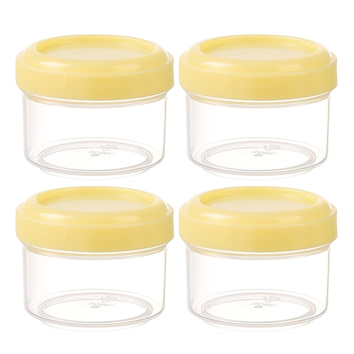 4Pcs Clear Plastic Jars With Lids,Small Plastic Storage Jars With Screw On Lids,Mini Wide-Mouth Refillable Storage Containers,Empty Round Containers For Candy,Beads,Lotion,Food Storage,Red Orange