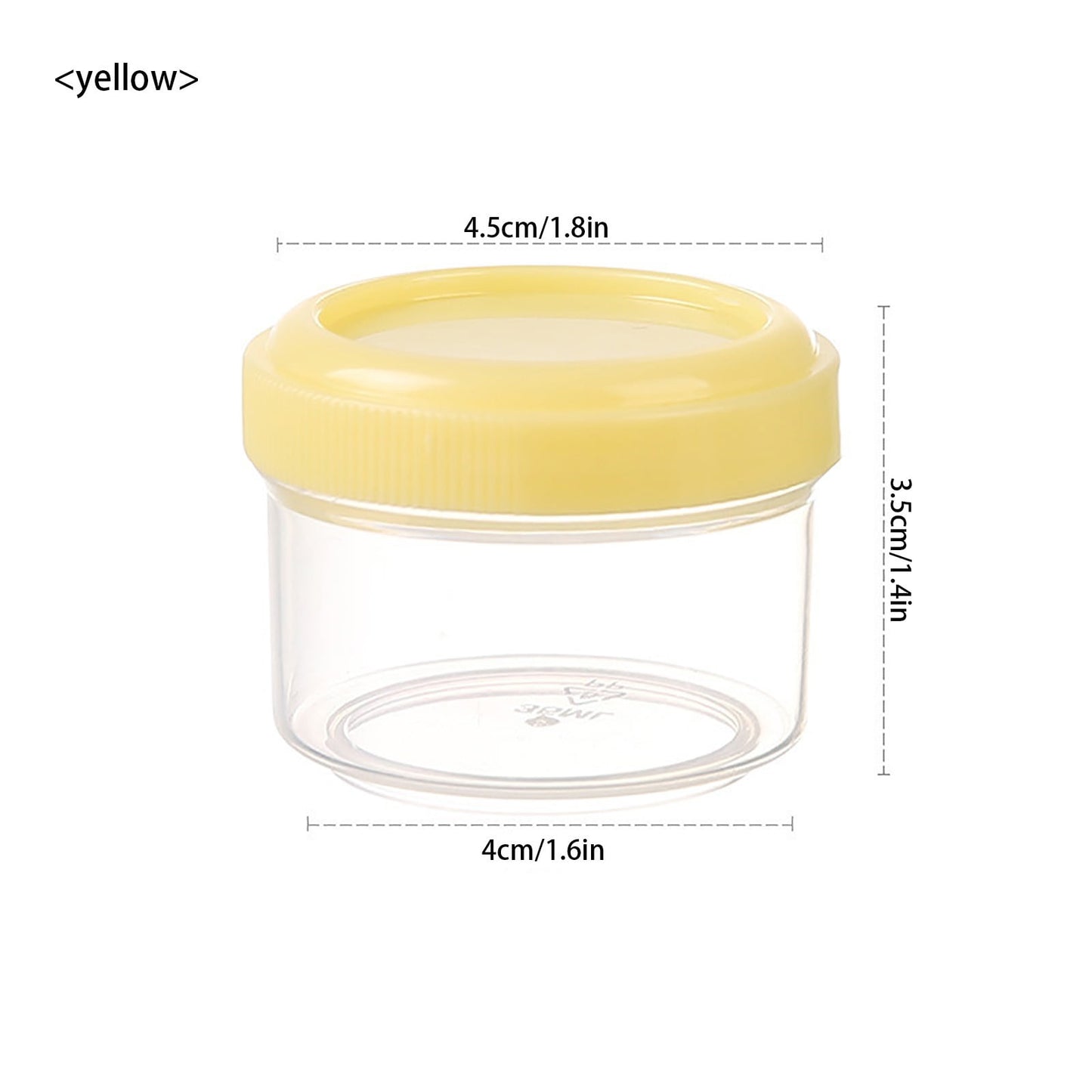 4Pcs Clear Plastic Jars With Lids,Small Plastic Storage Jars With Screw On Lids,Mini Wide-Mouth Refillable Storage Containers,Empty Round Containers For Candy,Beads,Lotion,Food Storage,Red Yellow